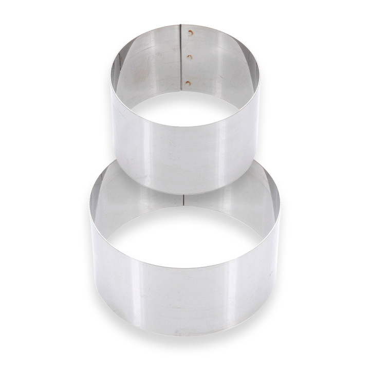 Cercle à pâtisserie individuel en inox 9 cm hauteur 4,5 cm -