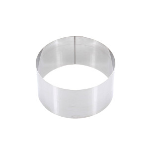 Cercle à pâtisserie individuel en inox 9 cm hauteur 4,5 cm -