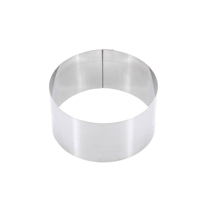 Cercle à pâtisserie individuel en inox 9 cm hauteur 4,5 cm -