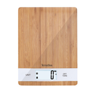 Balance de cuisine rechargeable par prise USB bambou 5 kg - 