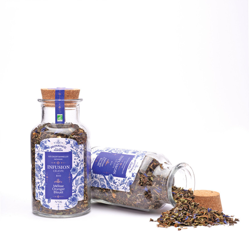 Infusion bio céleste vrac mélisse, oranger et bleuet 30 gr