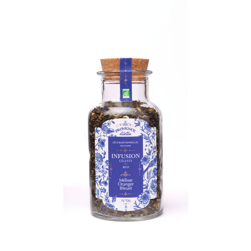 Infusion bio céleste vrac mélisse, oranger et bleuet 30 gr