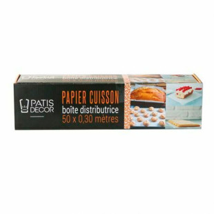 Papier cuisson en boîte distributrice 50 x 0,30 m - Patisdec