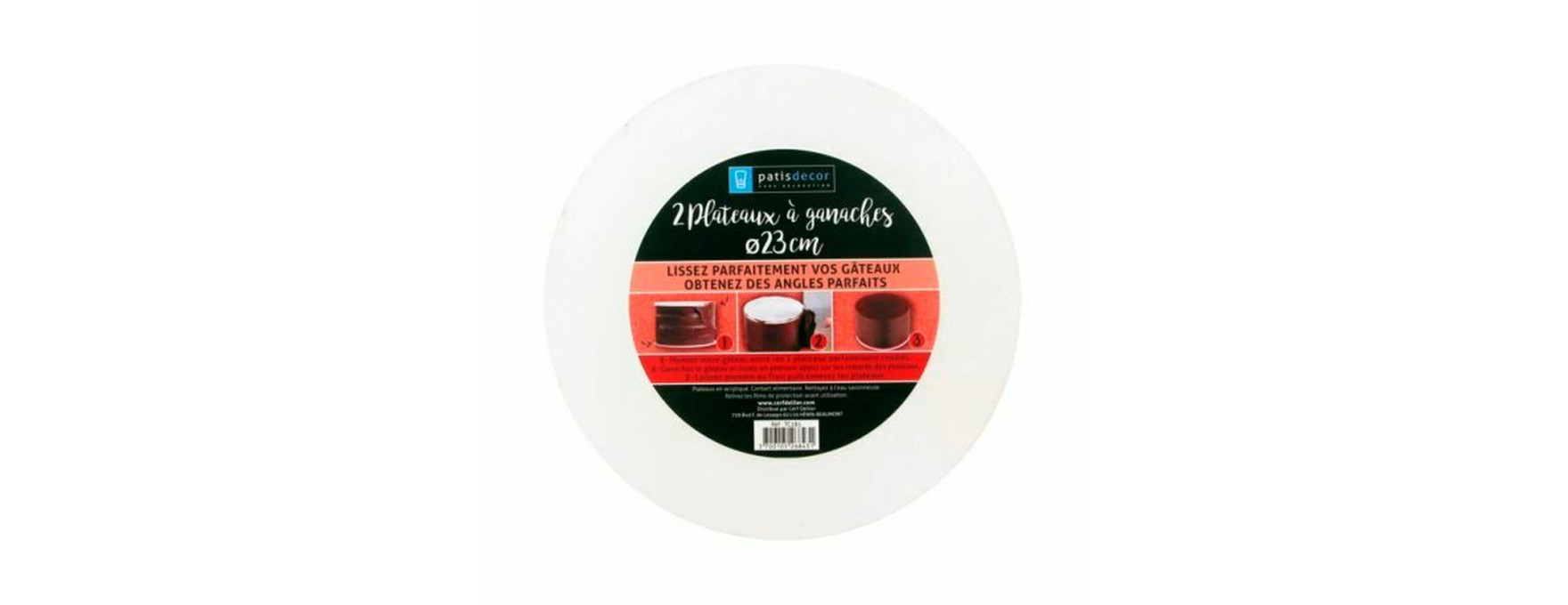 2 plateaux à ganache pour lissage parfait 23 cm - Patisdecor