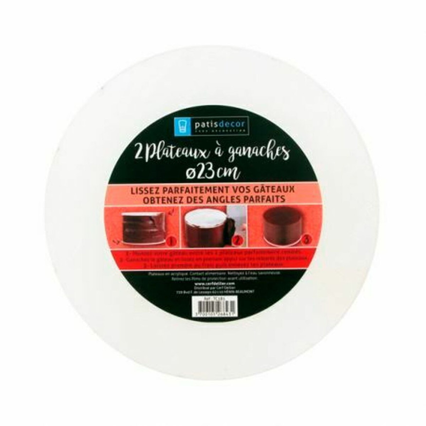 2 plateaux à ganache pour lissage parfait 23 cm - Patisdecor