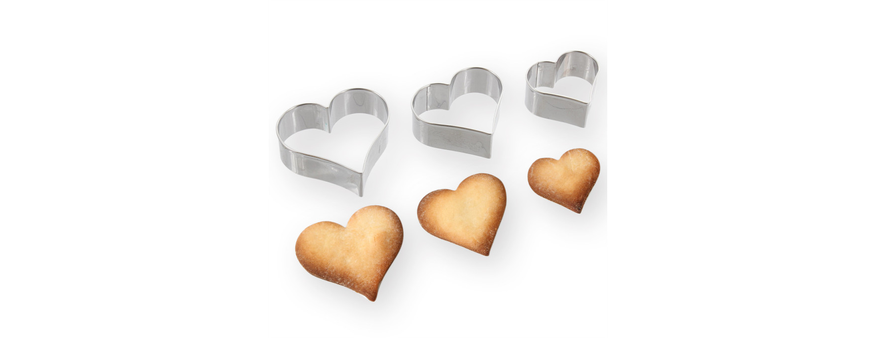Set de 3 emporte-pièces coeur en inox 4, 5.5 et 6.5 cm - Ali