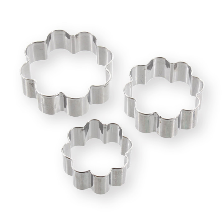 Set de 3 emporte-pièces rosace en inox 5, 6 et 7 cm - Alice 