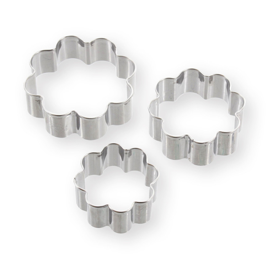 Set de 3 emporte-pièces rosace en inox 5, 6 et 7 cm - Alice 