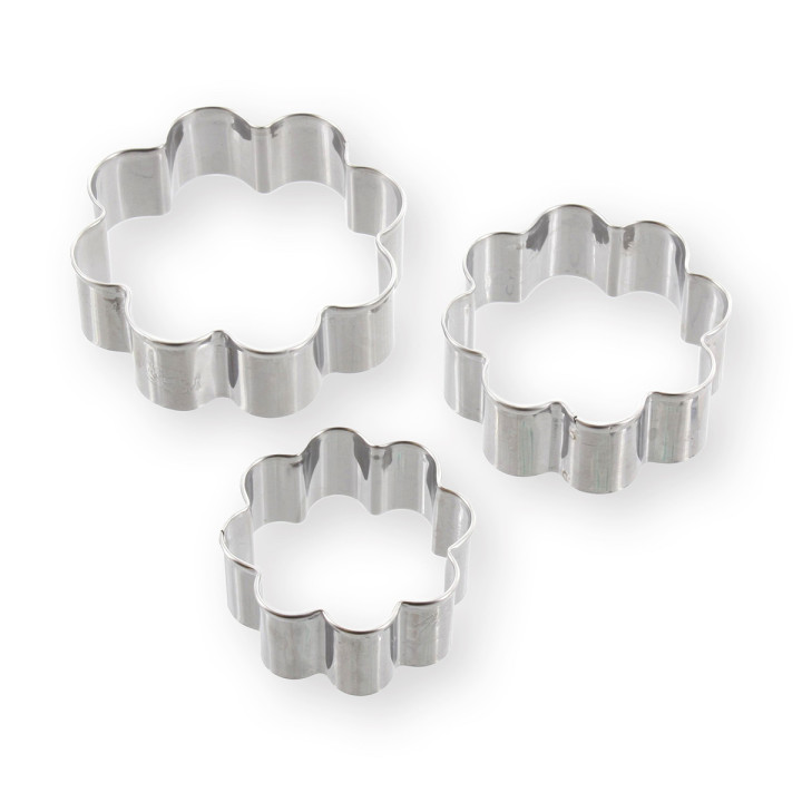 Set de 3 emporte-pièces rosace en inox 5, 6 et 7 cm - Alice 