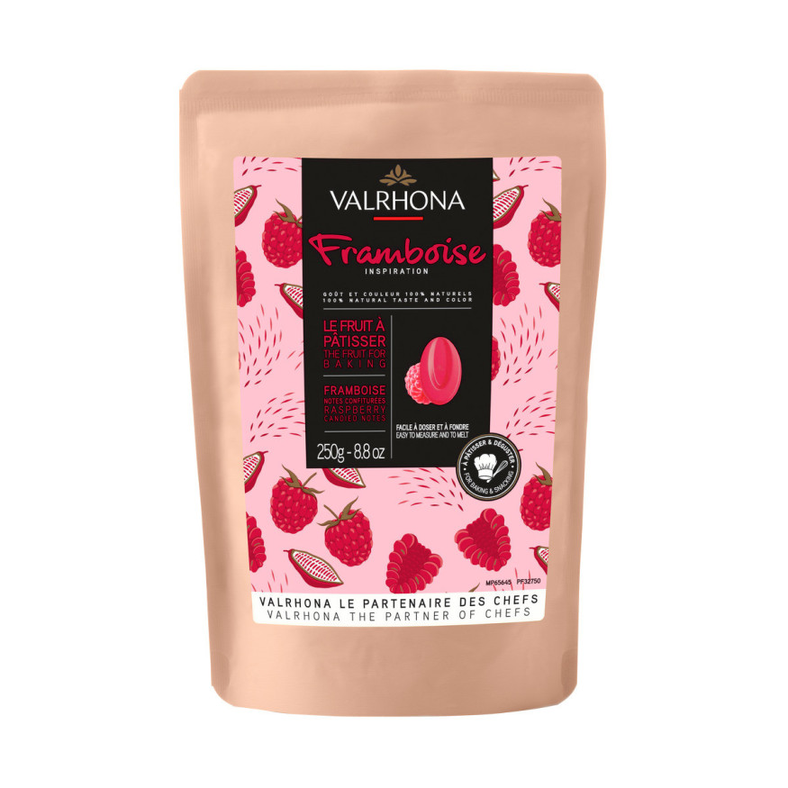 Chocolat à pâtisser inspiration framboise 250 gr - Valrhona
