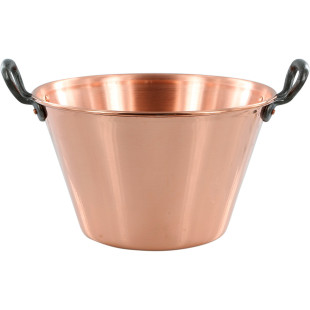 Bassine à confiture en cuivre parois hautes anses fontes 4L Bassine à confiture en cuivre parois hautes anses fontes 4L
