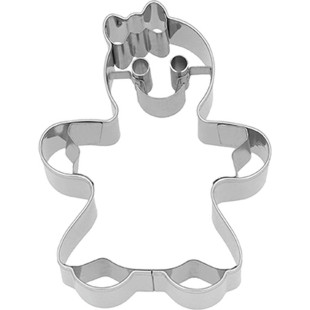 Emporte-pièce en inox de Noël : bonhomme gingerwoman 8 cm