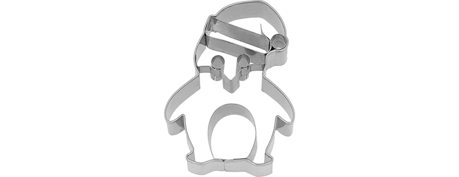 Emporte-pièce en inox de Noël : pingouin avec bonnet 7 cm