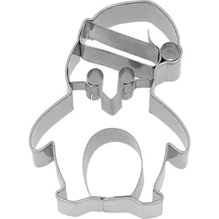 Emporte-pièce en inox de Noël : pingouin avec bonnet 7 cm