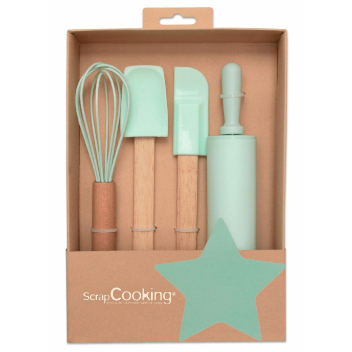 Coffret 4 ustensiles de pâtisserie pour enfants