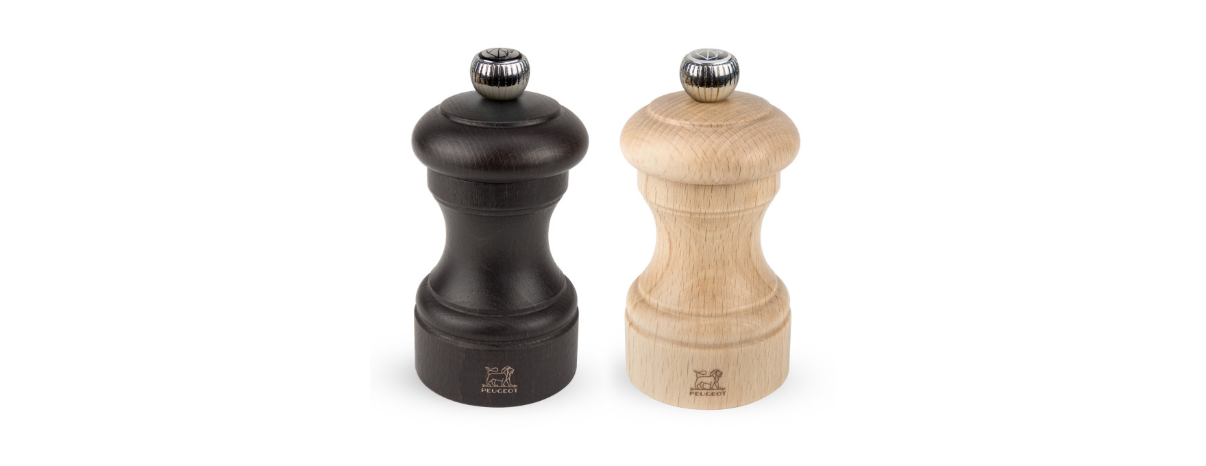 Duo moulin sel et poivre Bistro 10 cm en hêtre naturel - Peu