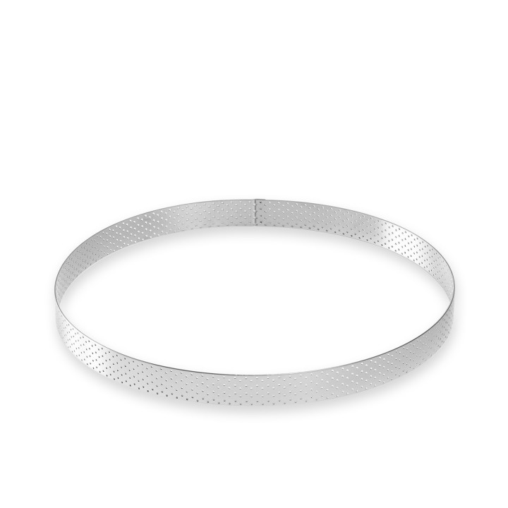 Cercle à tarte en inox perforé 6/8 parts 24.5 cm hauteur 2 c