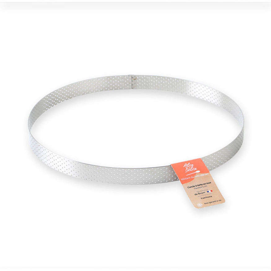 Cercle à tarte en inox perforé 6/8 parts 24.5 cm hauteur 2 c