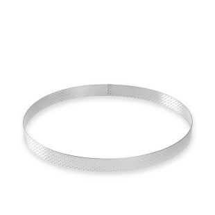 Cercle à tarte en inox perforé 6/8 parts 24.5 cm hauteur 2 c