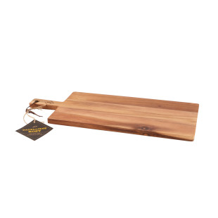 Planche de présentation rectangulaire avec poignée en bois d'acacia Planche de présentation rectangulaire avec poignée en bois d'acacia