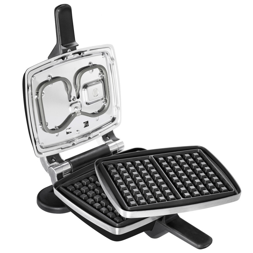 Gaufrier avec plaques antiadhésives Super 2 gaufres noir - L