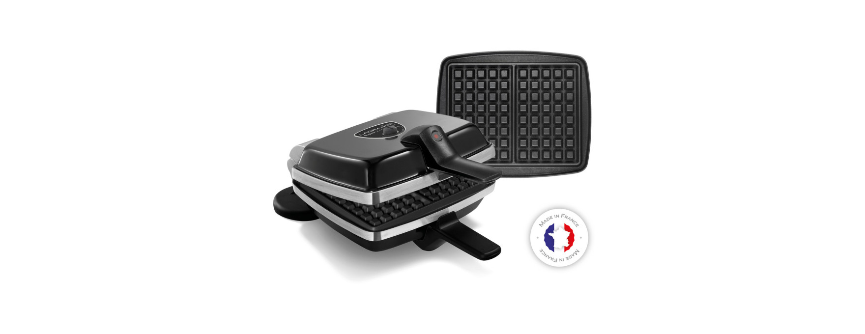 Gaufrier avec plaques antiadhésives Super 2 gaufres noir - L
