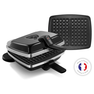 Gaufrier avec plaques antiadhésives Super 2 gaufres noir - L