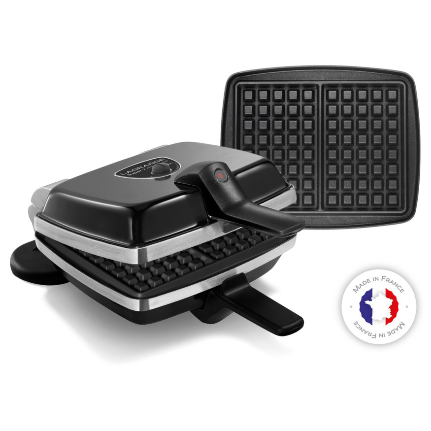 Gaufrier avec plaques antiadhésives Super 2 gaufres noir - L