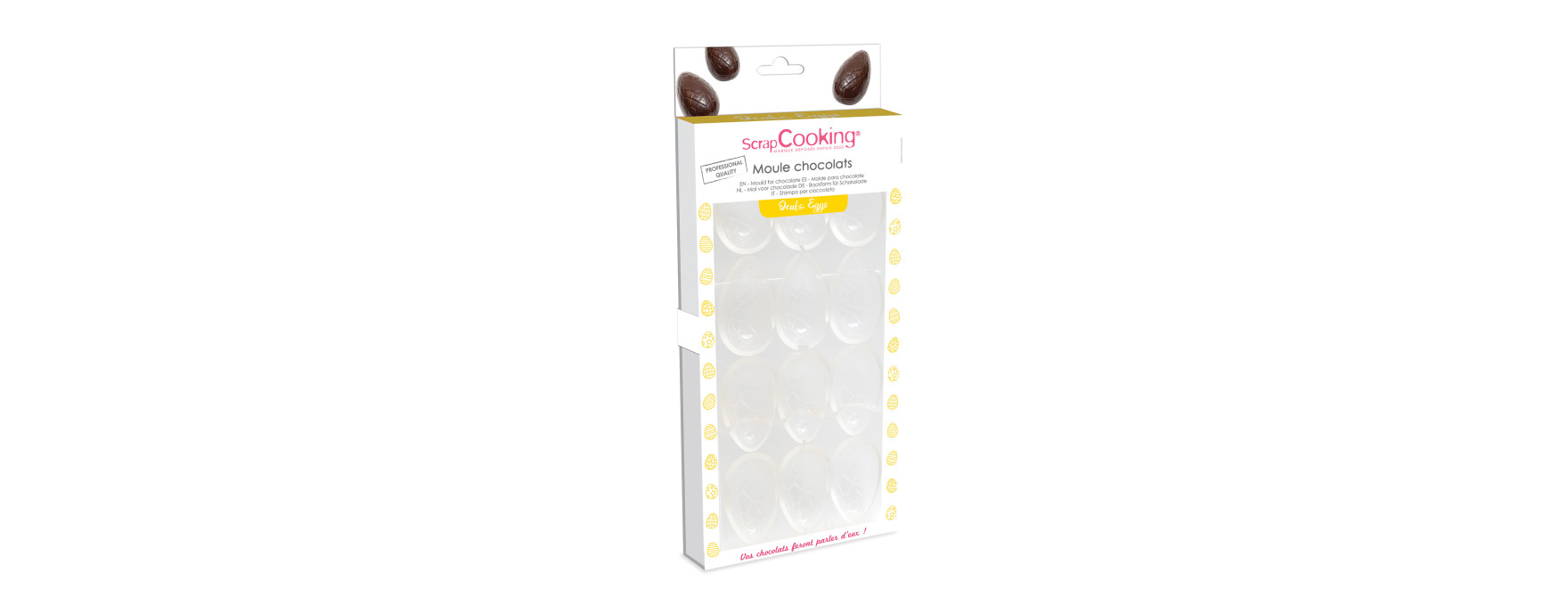 Moule à chocolat en plastique rigide 12 empreintes Œufs de Pâques