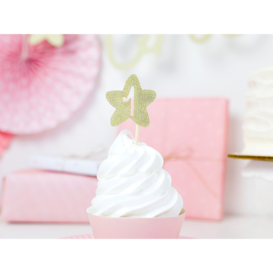 Décor de gâteau : 6 étoiles premier anniversaire 1st Birthda