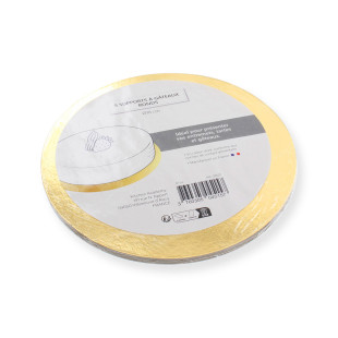 5 supports à gâteaux ronds dorés 18 cm