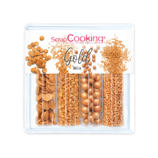 Décor à parsemer : set de décors sucrés dorés Gold Mix 62 gr