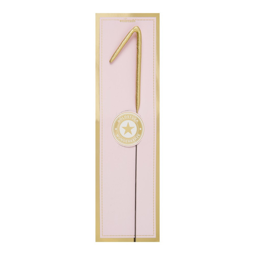 Bougie scintillante dorée : chiffre 1 - Wondercandle