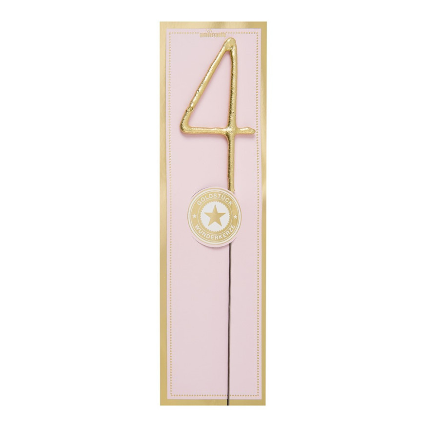 Bougie scintillante dorée : chiffre 4 - Wondercandle