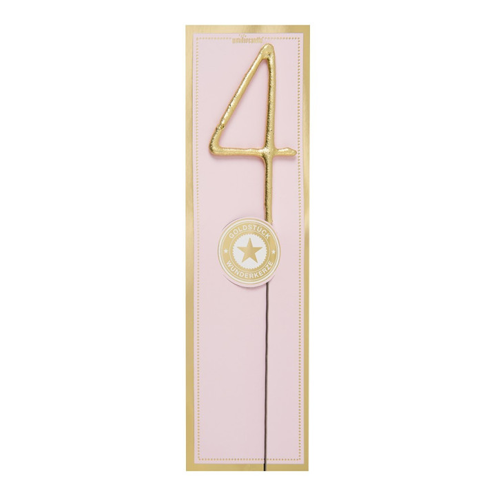 Bougie scintillante dorée : chiffre 4 - Wondercandle