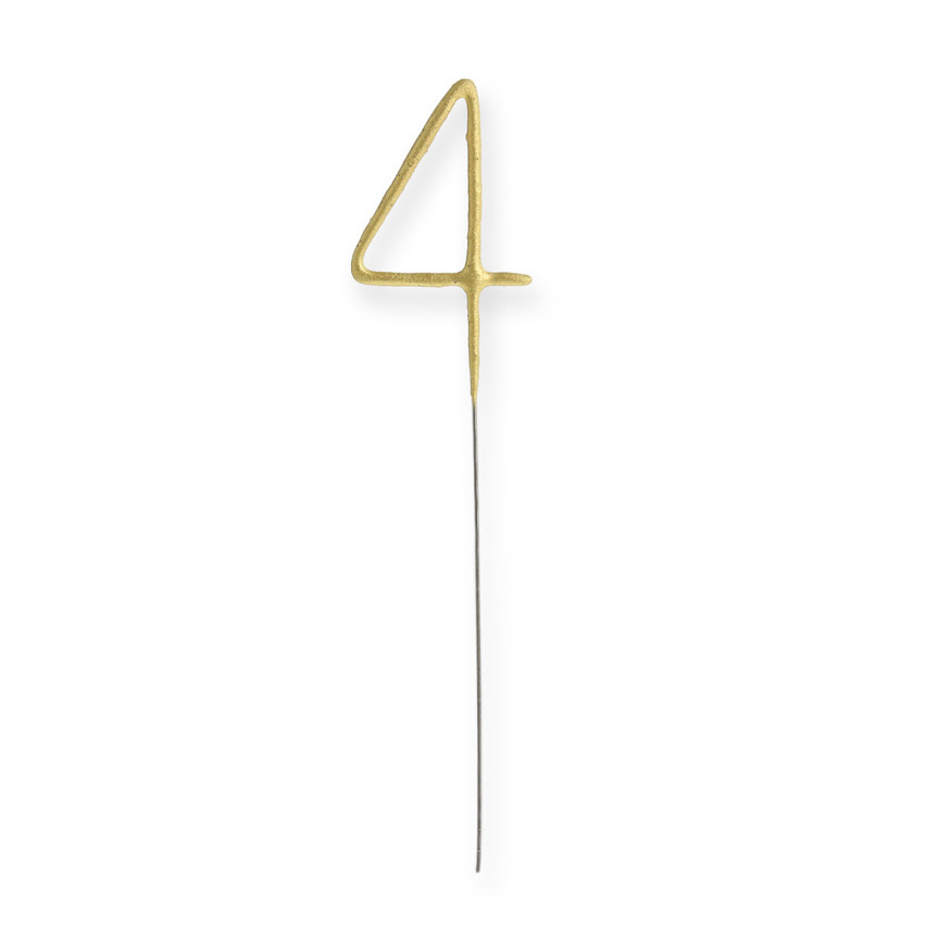 Bougie scintillante dorée : chiffre 4 - Wondercandle