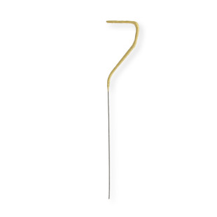Bougie scintillante dorée : chiffre 7 - Wondercandle