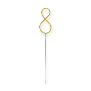 Bougie scintillante dorée : chiffre 8 - Wondercandle
