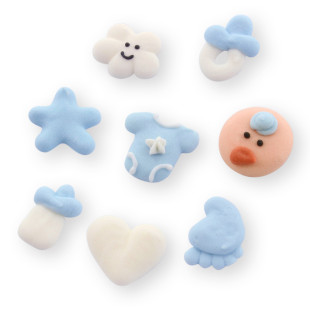 Plaque de décors comestibles : 8 décors thème naissance et baby shower