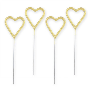 Bougie scintillante dorée : 4 mini bougies coeur - Wondercan