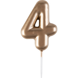 Mini bougie dorée 4 hauteur 4,5 cm