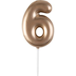 Mini bougie dorée 6 hauteur 4,5 cm Mini bougie dorée 6 hauteur 4,5 cm