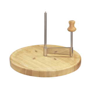 Frisette Girolle à fromage et chocolat avec un socle en bois