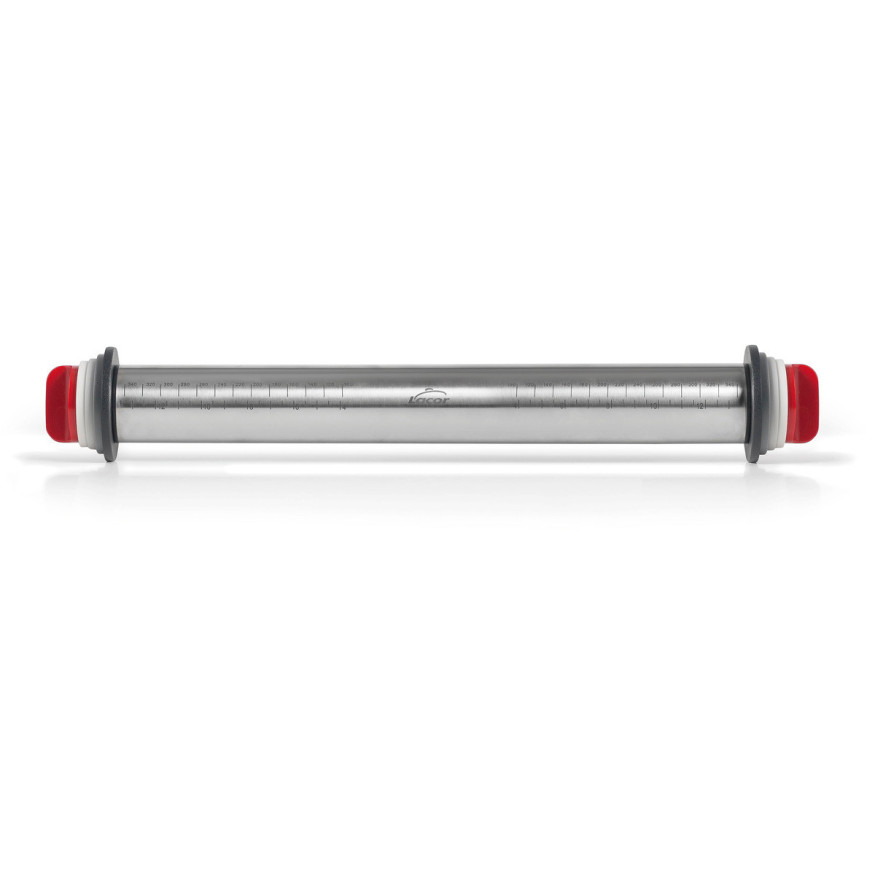 Rouleau à pâtisserie en inox réglable avec 8 anneaux 34 cm -