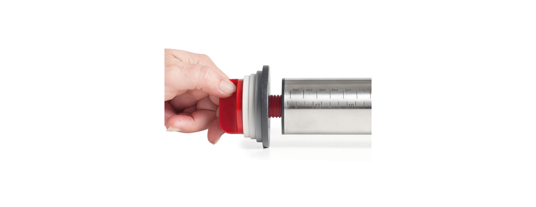 Rouleau à pâtisserie en inox réglable avec 8 anneaux 34 cm -