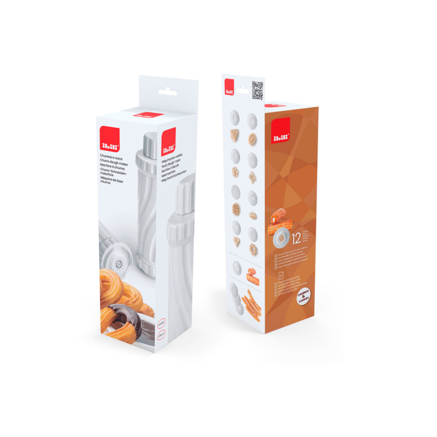 Presse à churros, chichis et biscuits avec 12 disques 650 ml