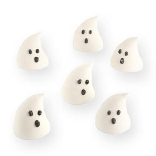 Décor en sucre 3D : 6 fantômes Halloween 2.5 cm