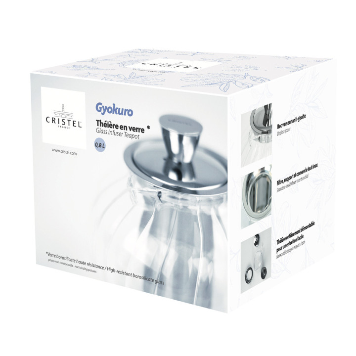 Théière transparente en verre et inox Gyokuro 1.20 l - Crist