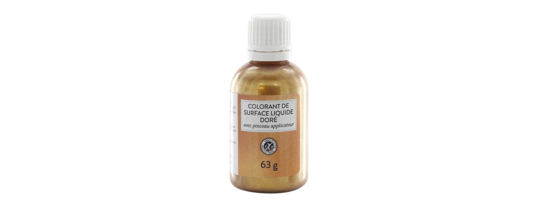 Colorant alimentaire de surface liquide avec pinceau : doré