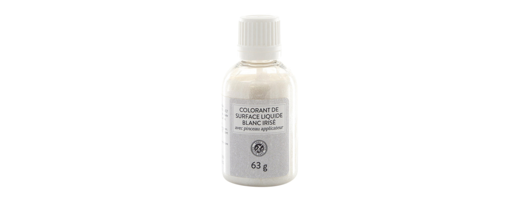Colorant alimentaire de surface liquide avec pinceau - blanc